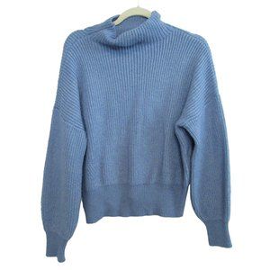 Rachel Zoe Cornflower Mock Neck Solid Blue Sweater Size M